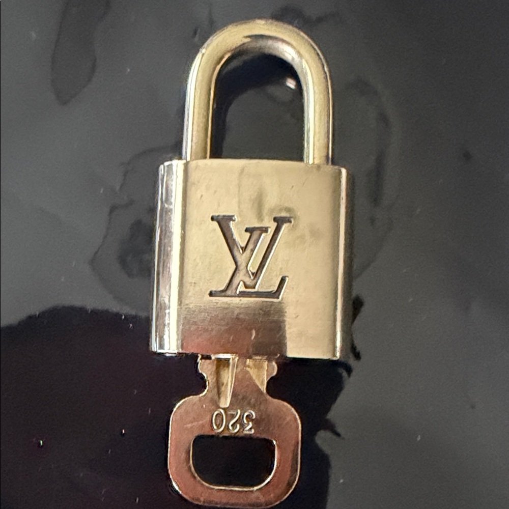 Louis Vuitton Silver Tone Padlock and Key Charm